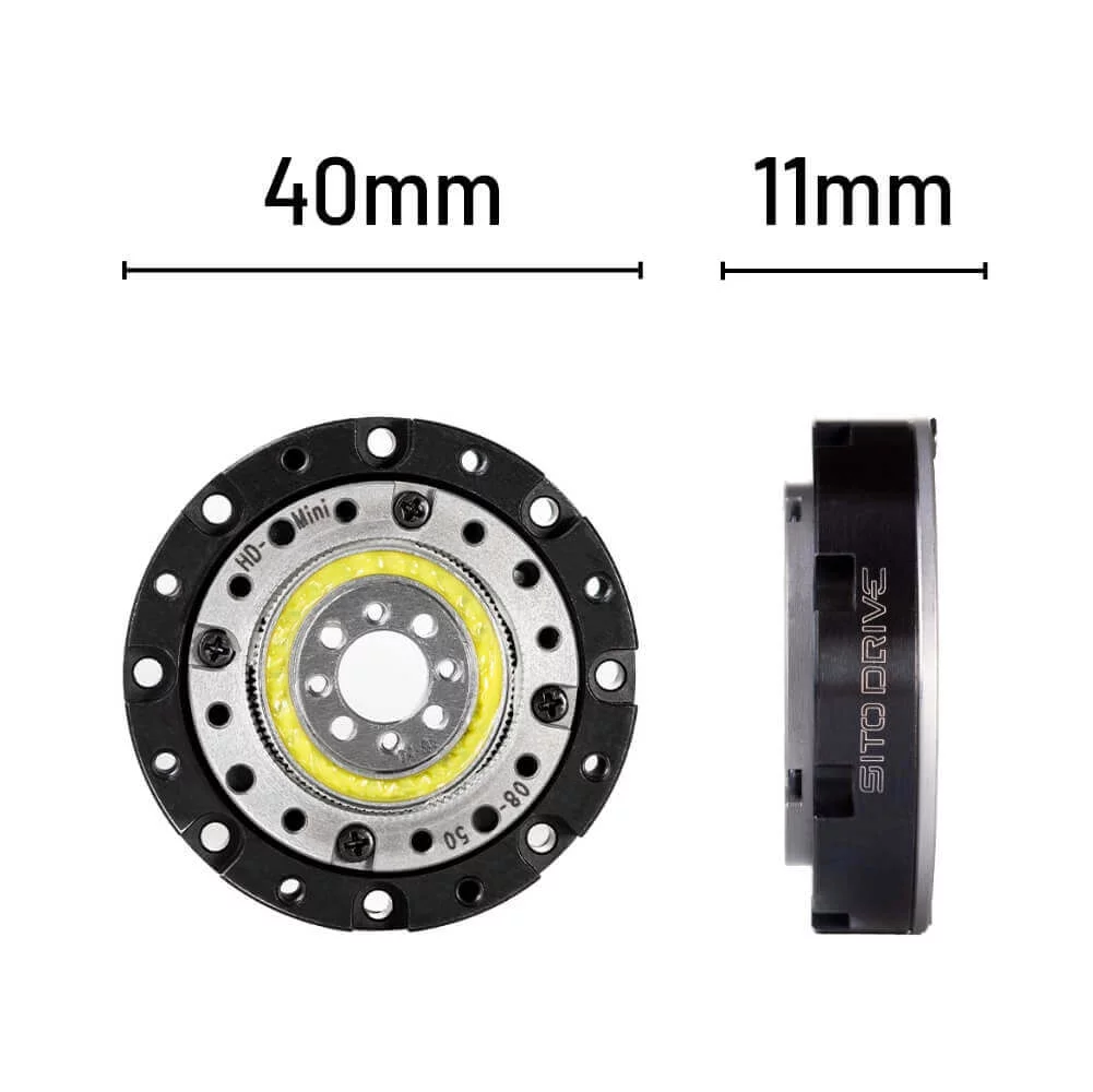 SitoDrive Harmonic Drive HD-08 Micro Harmonic Gearbox Nema 14 17 Motor 100:1 Reduction Ratio 40mm for Small Robotics