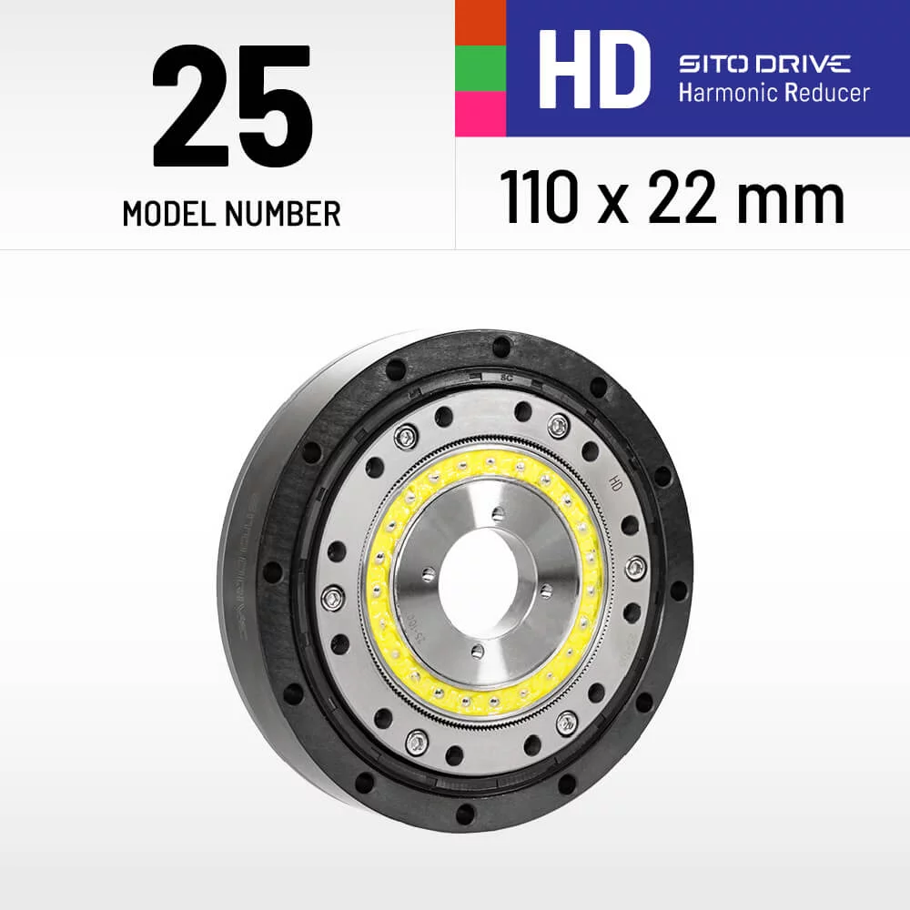 SitoDrive HD25 High Torque Harmonic Drive SHD-25-2SH Hollow Shaft Gear 100 Ratio Harmonic Reducer for Nema 34 86mm motor robot arm