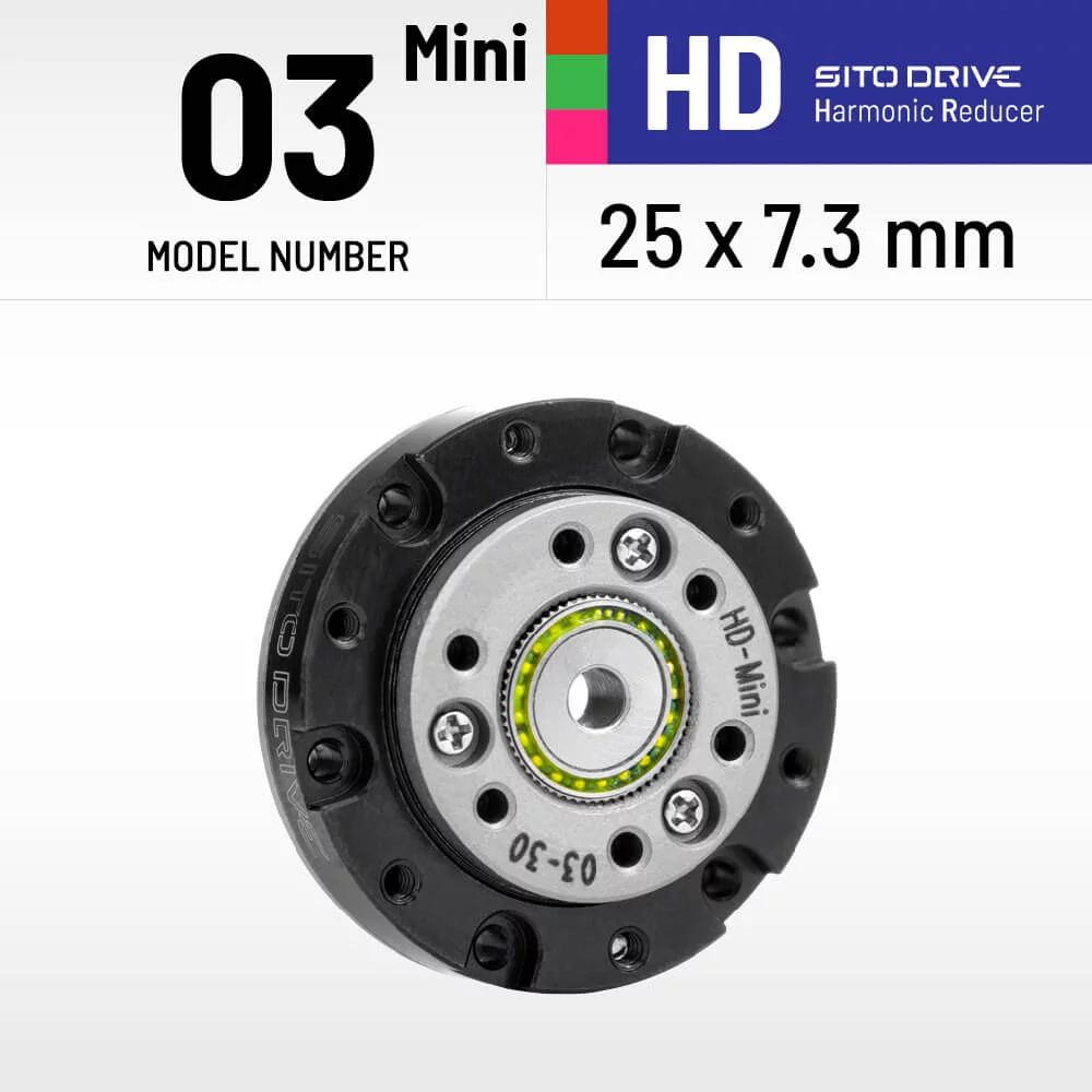 SitoDrive HD-03 Harmonic Drive Nema 8 Servo Motor Speed Reducer 50:1 Low Backlash Hollow Shaft Gearbox 20mm for Robot Automation
