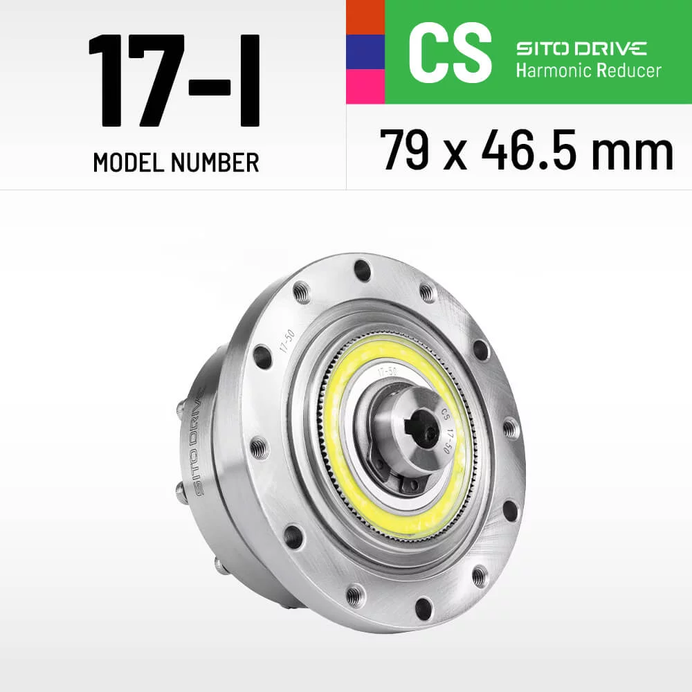 SitoDrive CS-17-I High Torque Harmonic Drive Hollow Flat Small Reducer 50 Ratio Harmonic Reducer for Nema 23 57mm CSG-17-100-2UH