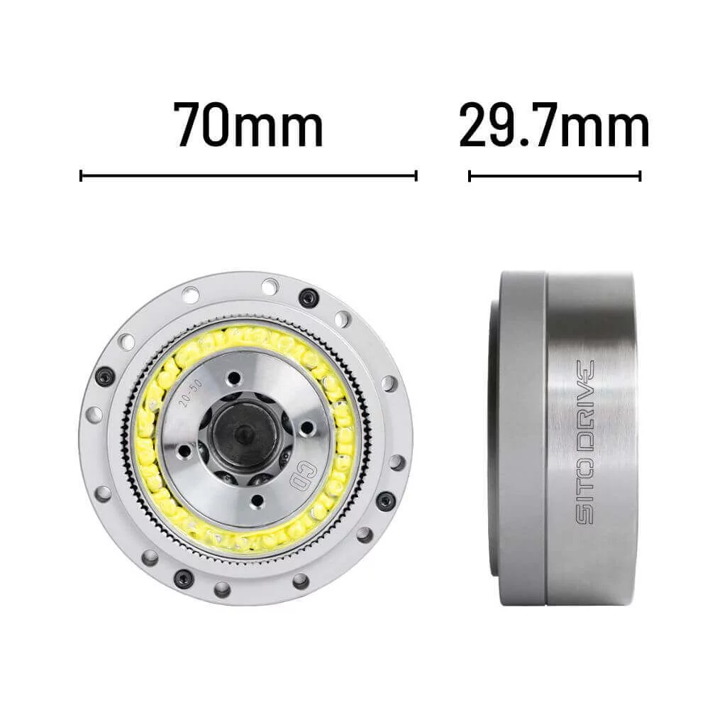 SitoDrive CD-20 70mm Harmonic Drive Hollow Flat High Torque 100 Ratio Harmonic Reducer SHD-20 for Nema 34 86mm stepper motor reducer