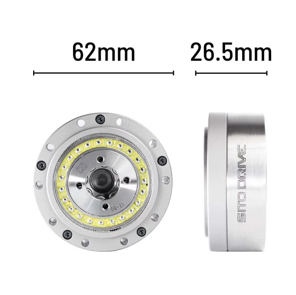 SitoDrive CD-17 62mm Reducer Harmonic Drive Reducer Gearbox for Robotics CNC, CSD-17-100-2UH Nema 24 Stepper motor reducer