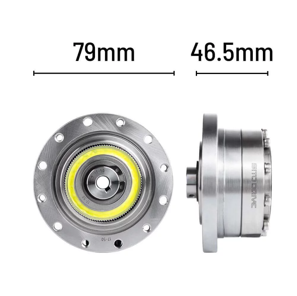 SitoDrive CS-17-I High Torque Harmonic Drive Hollow Flat Small Reducer 50 Ratio Harmonic Reducer for Nema 23 57mm CSG-17-100-2UH