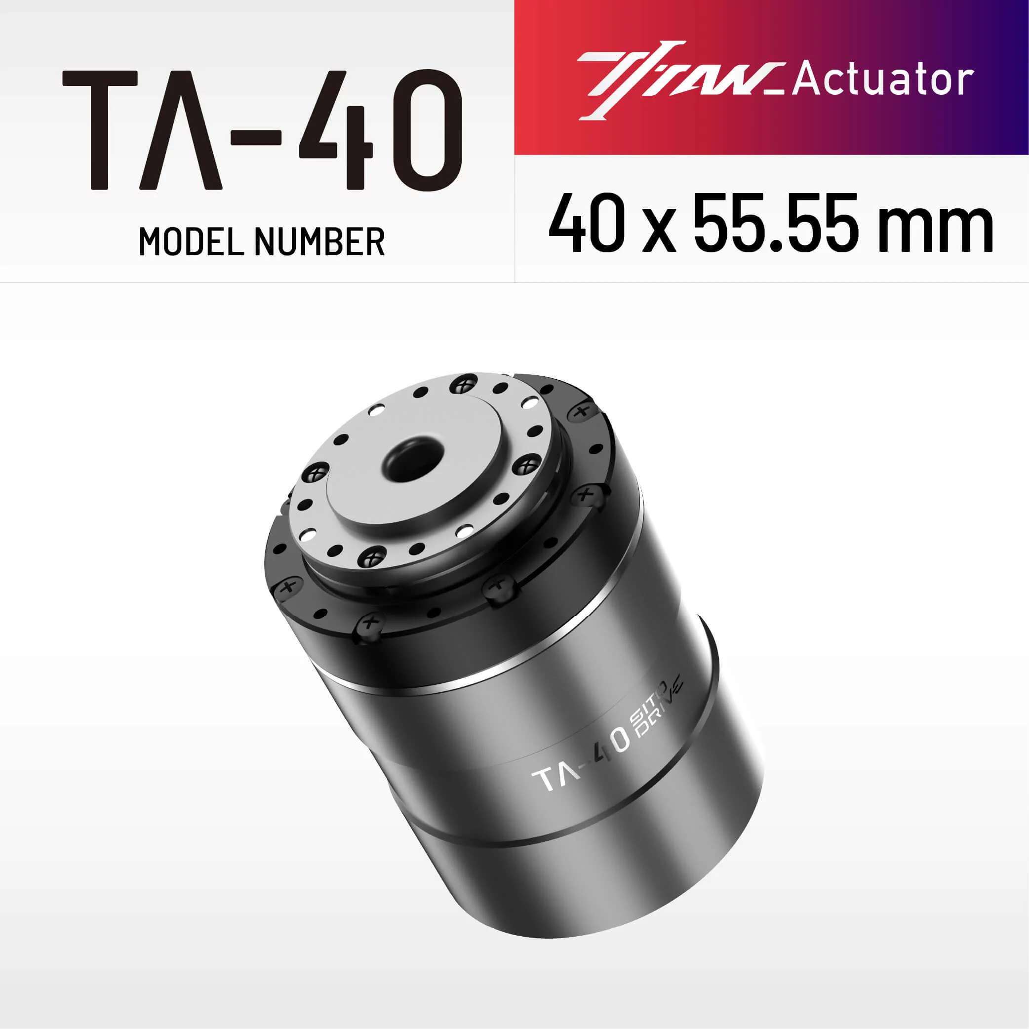 SitoDrive TA40 24V Bldc Mini Servo Motor Harmonic Drive Gear Micro Servomotor Robot Actuator Electric Brushless DC Micro Motor