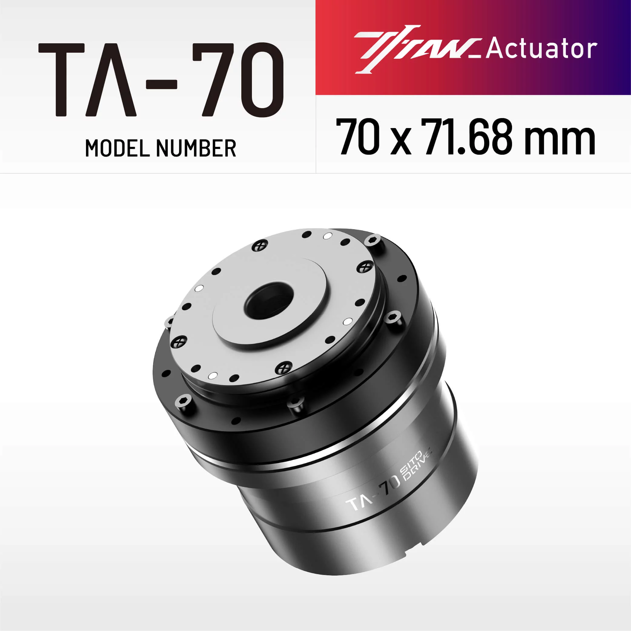 Sito TA70 24V Can Micro PTZ Motor Bldc Servo Drive Motor 100 Ratio Small Harmonic Drive Gearmotor Robot Joint Actuator